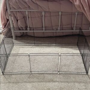 Folding Black Metal Small Pet Playpen (9”H x 10”L)